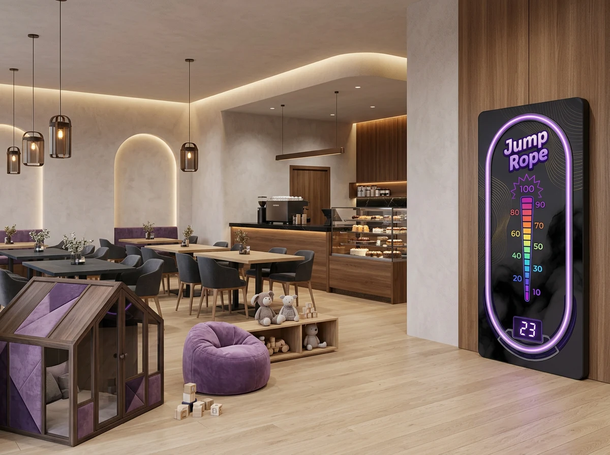 Compact interactive zone in a light modern bakery